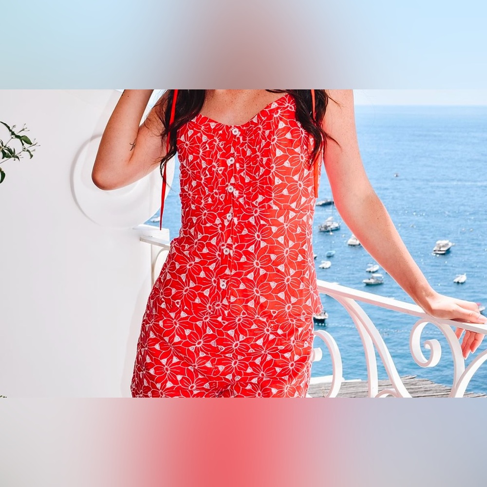 Never a Wallflower red eyelet tank top